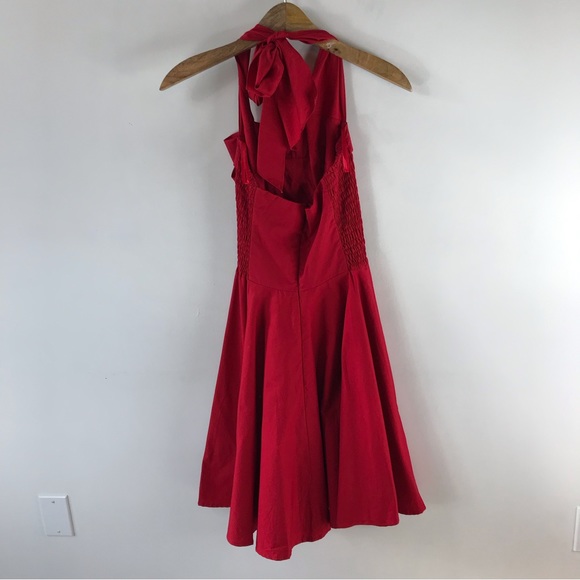 TRASHY DIVA Red Trixie Retro Vintage Rockabilly Style Swing Dress XS - Picture 3 of 9